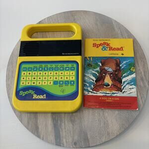 Texas Instruments Speak And Read Toy Yellow Learning Aid Vintage TESTED